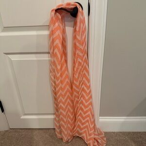 Peach and white Cheveron Scarf